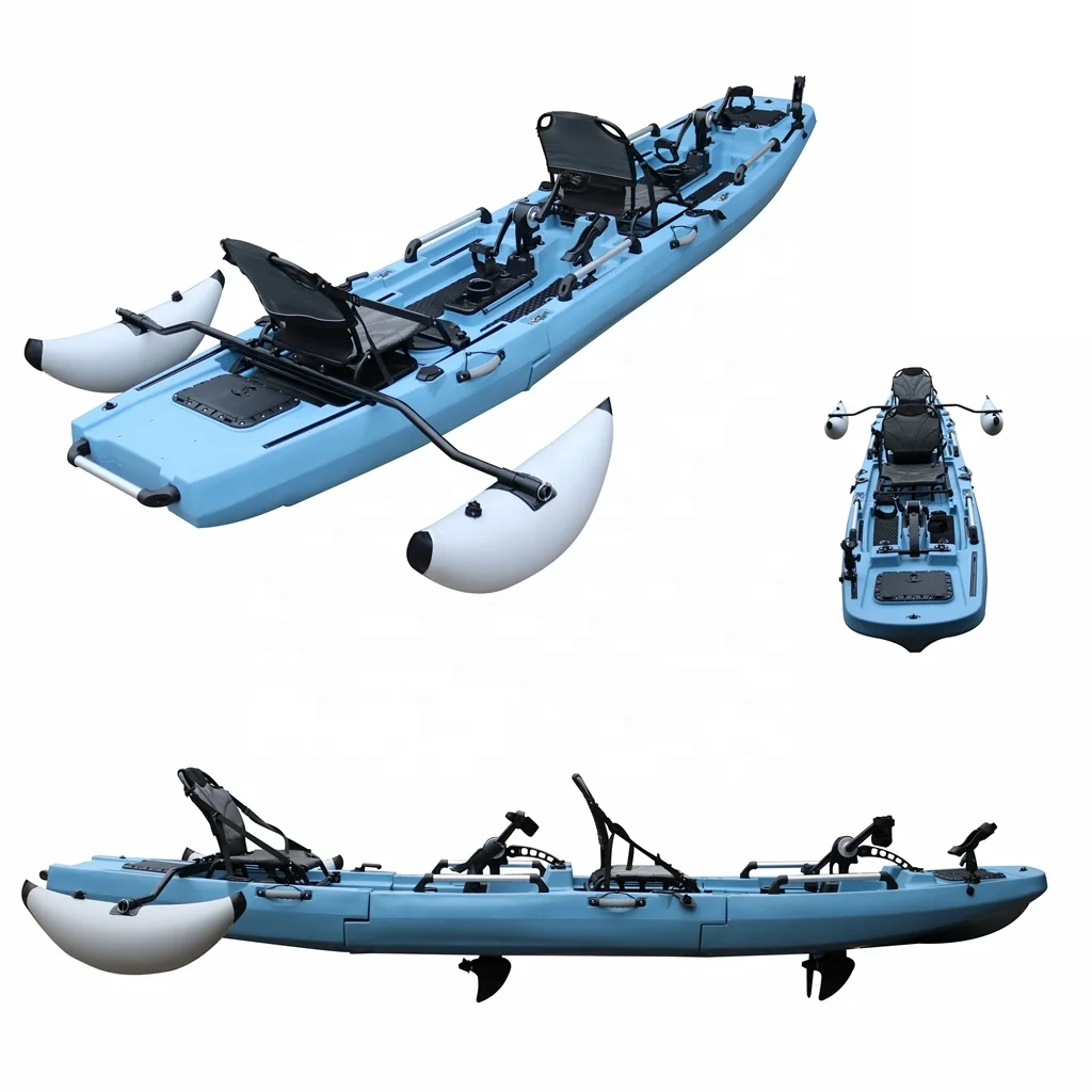 Vicking 2 Person Modular Fishing Kayak Three Section Pedal Drive 14.5 Ft 2 Seat Kayak 3 Years Canoe Kayak for 2 People