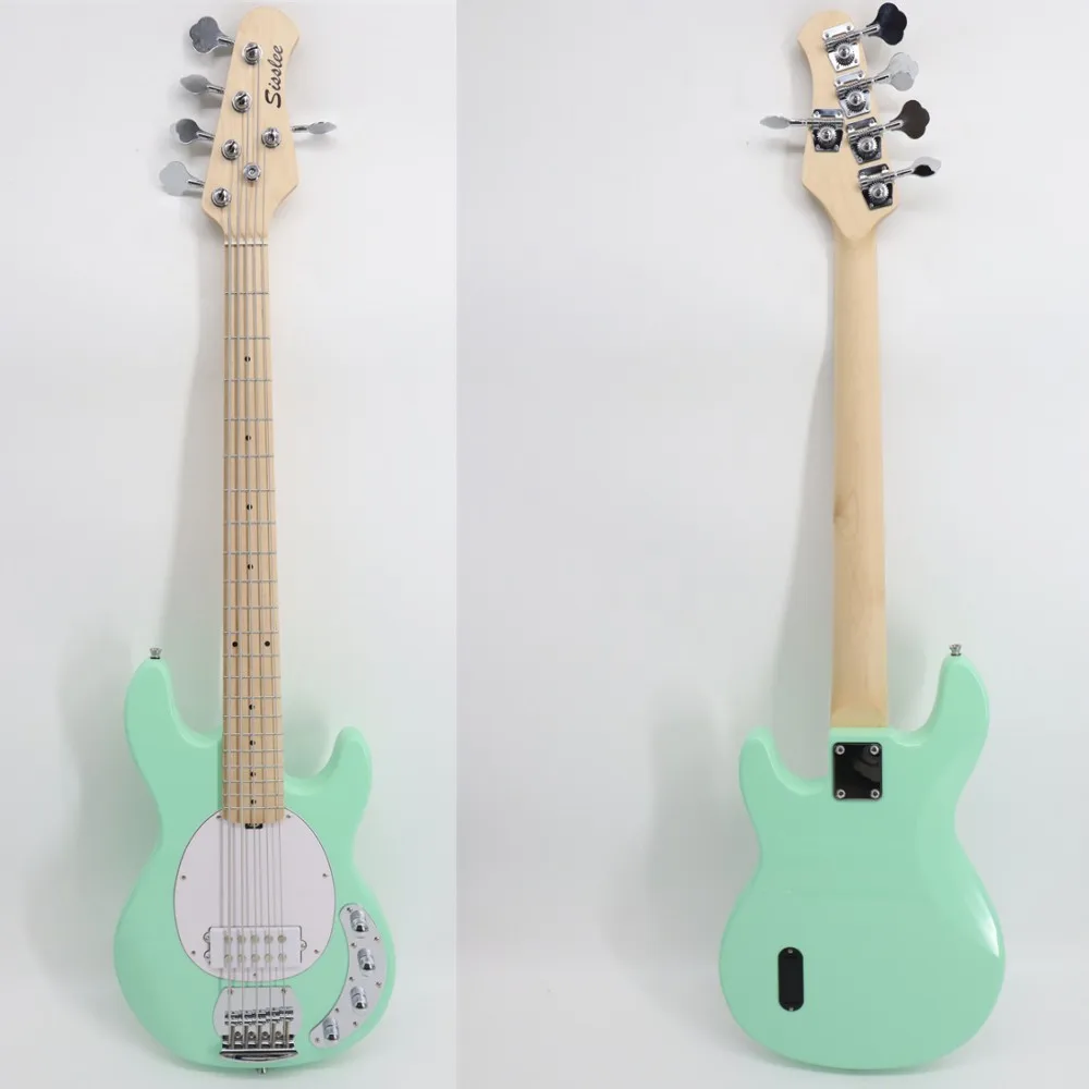 5 строк 22 Лады гитара белого цвета Активный Пассивный звукосниматель твердый электрический бас