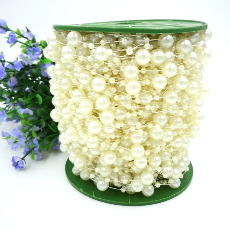 75 M Fishing Line Artificial Pearls Wire Beads for DIY Garland Flowers Wedding Decoration Supplies Bride Flowers Accessory