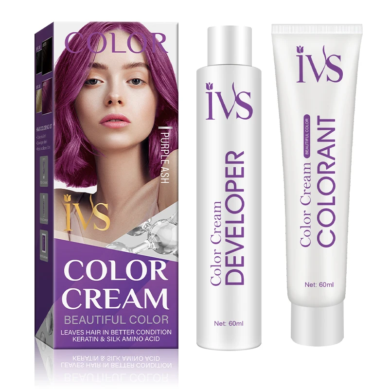 IVS Manufacturer Supply Pink Hair Color Cream Permanent Ammonia Free Italian Hair Color Hair Dye Cream