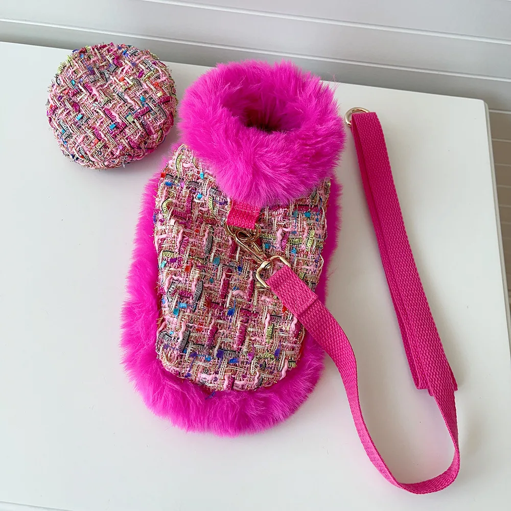 Luxury Winter Puppy Cape Warm Fur Coat For Pets Pet Dog Clothes