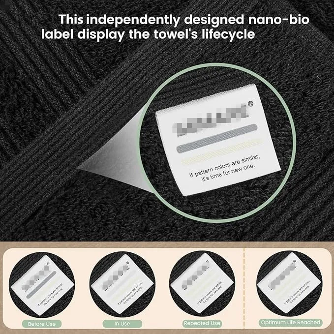 Towel Manufacturer Large 100% Cotton Hand Towels OEKO Tex Hanging Loop Towels Sets for the Bath with Nano-Bio Lifecycle Label