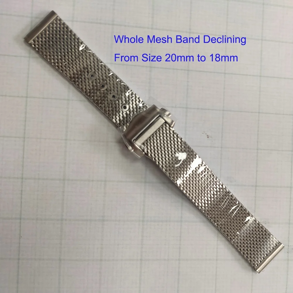 BRC- 904 Stainless Steel 20mm  Declining Mesh Interchangeable Watch Band Strap For O mega