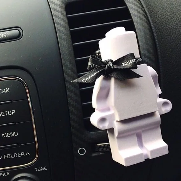 White Lego Shaped Scented Ceramic Car Automobile Air Conditioner Vent Clip Air Freshener Porcelain Fragrance Aroma Diffuser