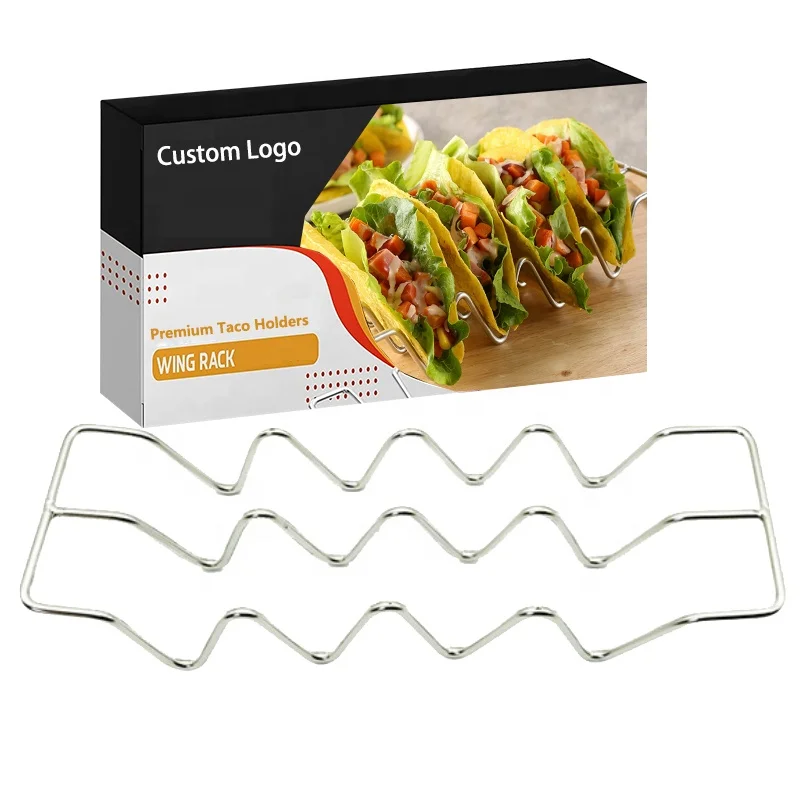 Baking Tools Premium W-Shaped Burrito Pancake Rack 4 Piece 304 Stainless Steel Taco Rack Holds