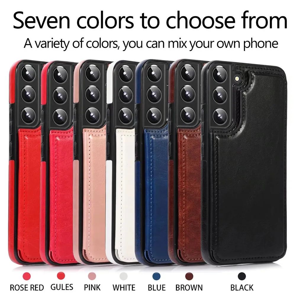 Multifunctional PU Leather Mobile Phone Cover For Samsung Galaxy S23, Wallet Case With Card Slot For S23 Ultra