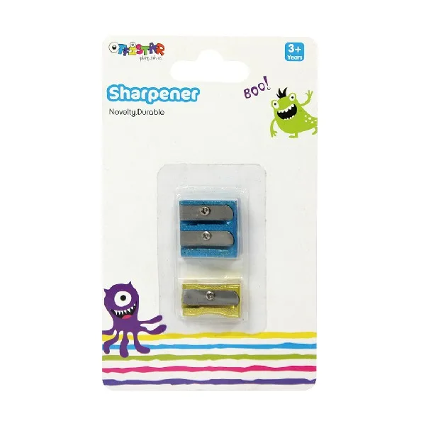 Promotion stationery custom student school office small pink cartoon plastic manual pencil sharpener