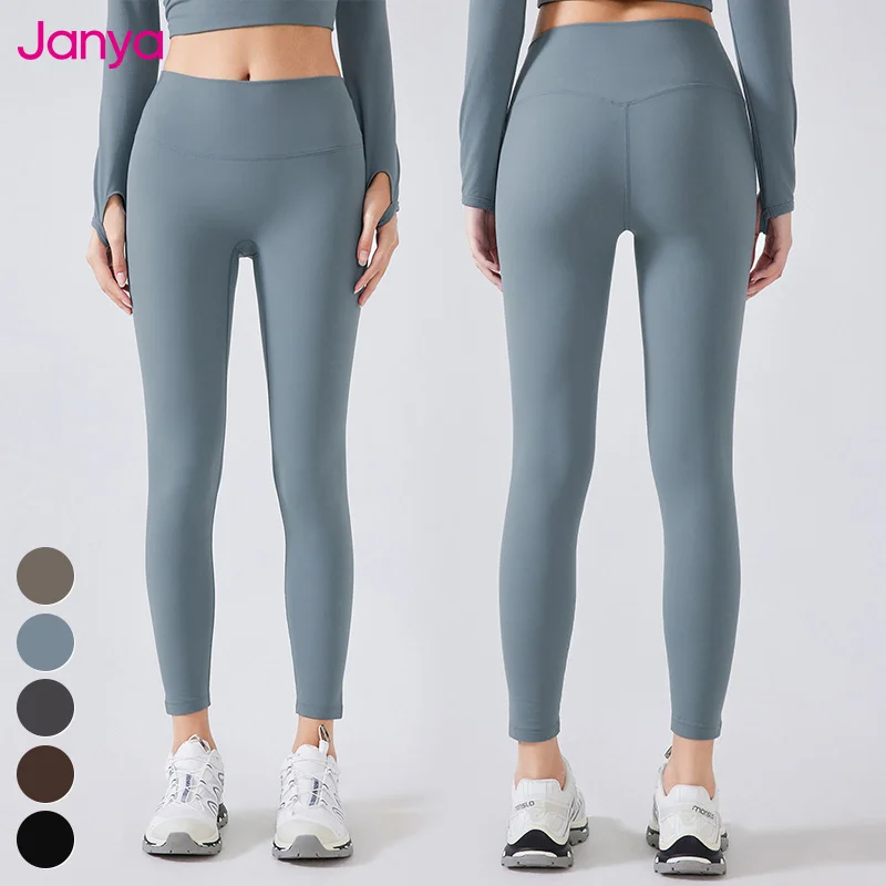 Custom Logo Women Clothing Hidden Pocket No Front Seam Sports Leggings Thin Fleece Gym Fitness Pants High Waist Yoga Leggings