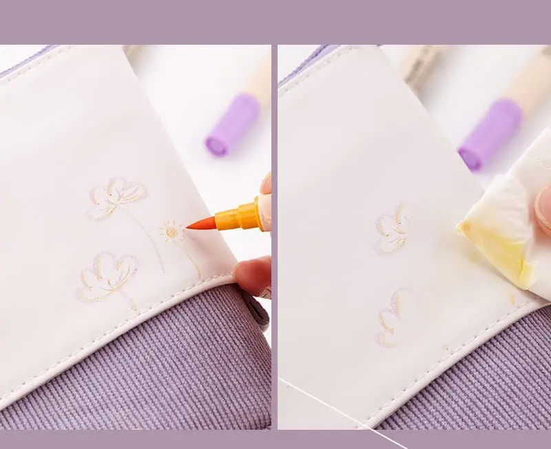 PU Corduroy Stand-up Retractable Transformer Bag Colorful Organizer, Great for Christmas Holiday Gift Cosmetics Pouch Makeup Bag