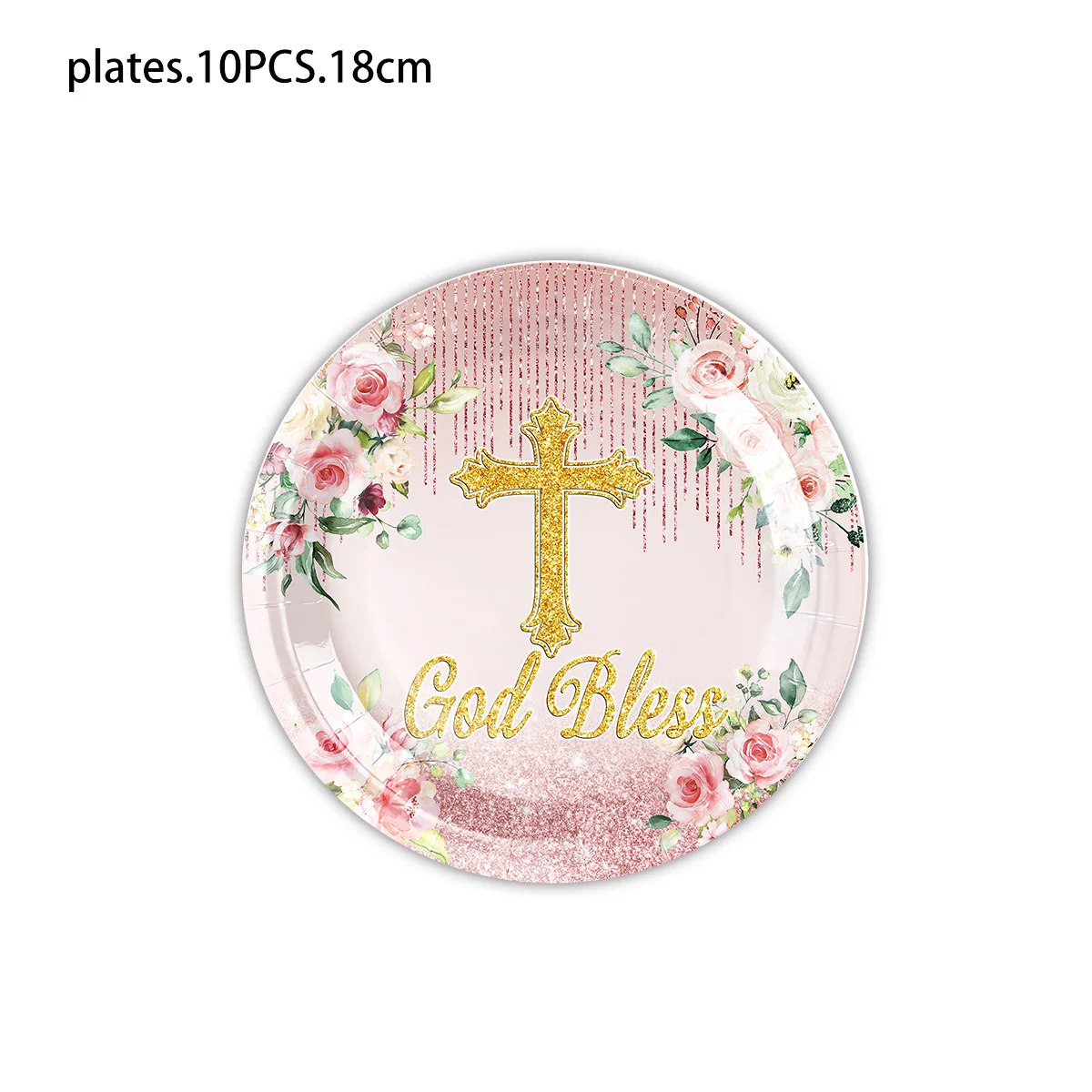 God bless gad bless theme christening party decoration cross paper plate paper napkin paper cup tablecloth napkin set