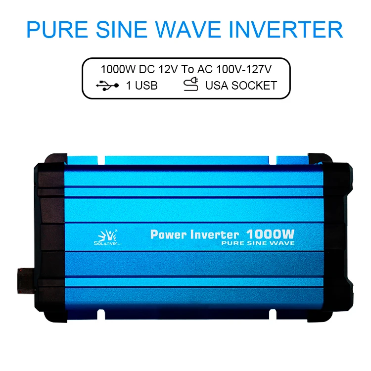 Off grid 1KW 1000W Pure sine wave solar inverters converters DC 12v/24v/48v to AC 110v/230v inverter with LCD display