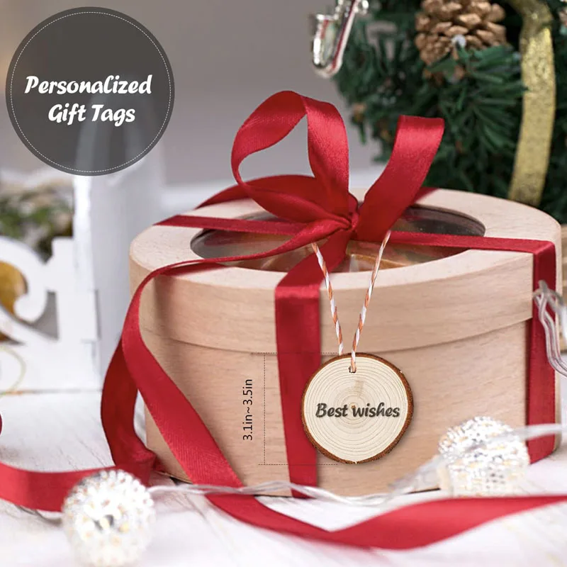 Unfinished Natural Wood Slices 30 Pcs Craft Wood kit Christmas DIY Crafts with Bark for Crafts Rustic Wedding Decoration