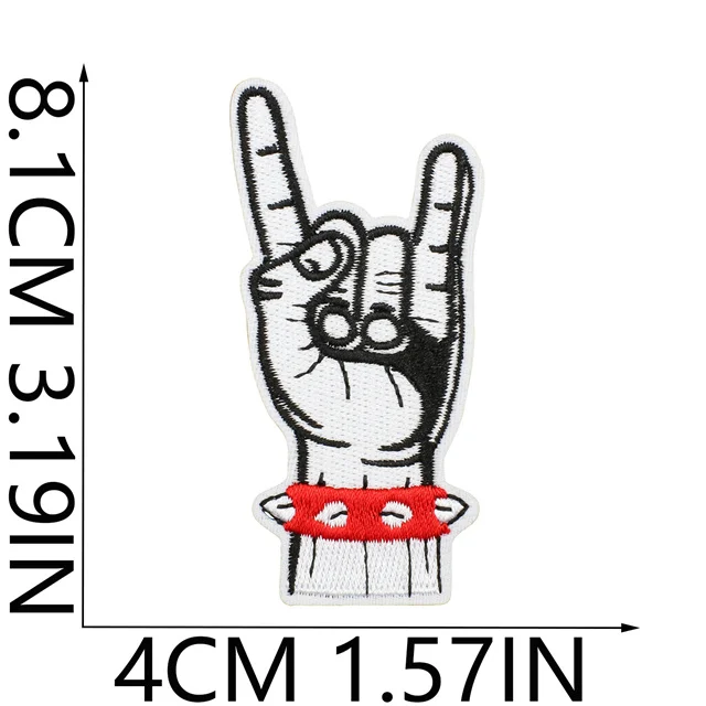 wholesale Halloween rock Music note skull denim jacket mouth guitar seal embroidery iron on hat  patches
