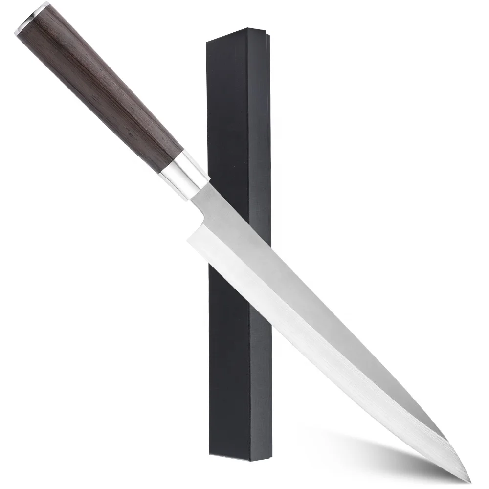 Японский Нож для суши 7Cr17MOV, кухонный нож для сашими с деревянной ручкой в виде курицы венге, 10 дюймов