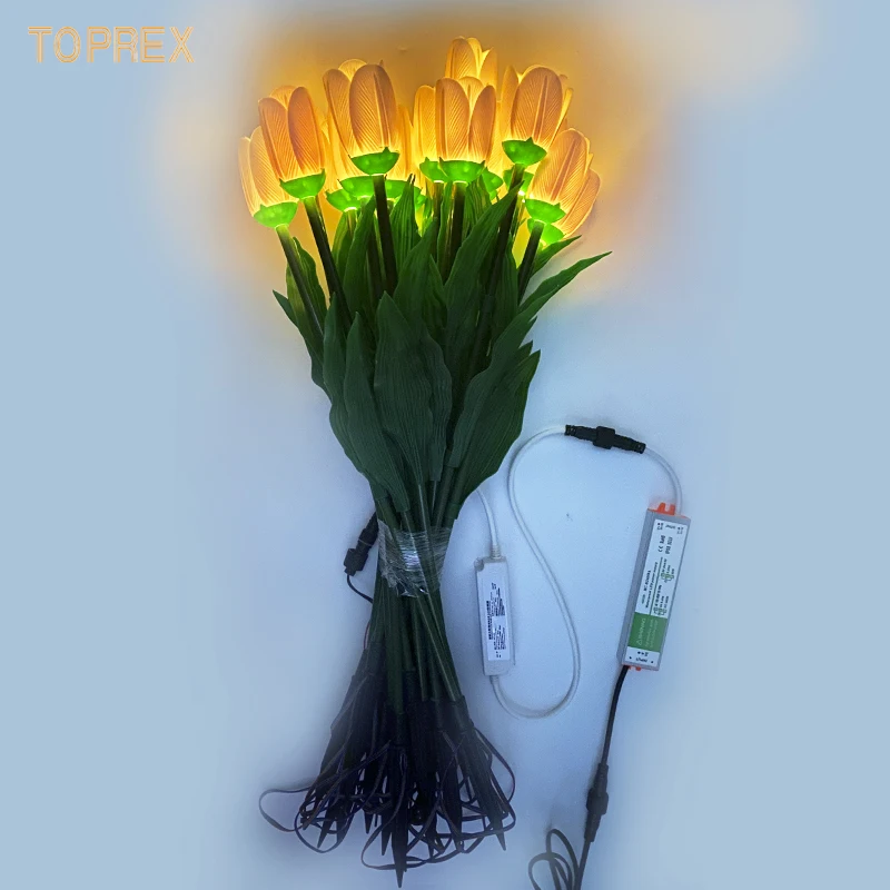 Outdoor Waterproof Tulip Garden Path Courtyard Lighting Color Changing Flower Decorative outdoor tulip lamp
