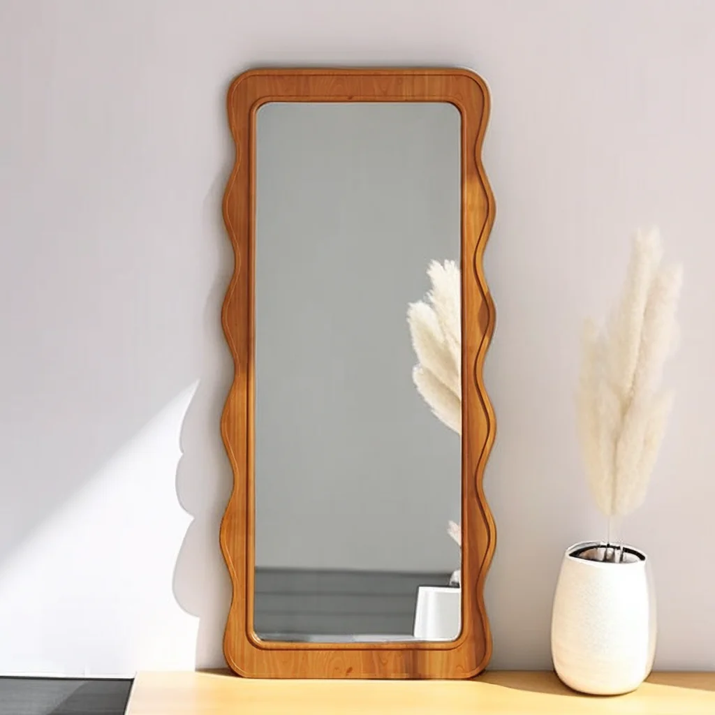 Ins Custom Wood Mirror for Modern Decor Asymmetrical Wall Mirrors Decorative for Bedroom Living Room entryway Irregular Mirror