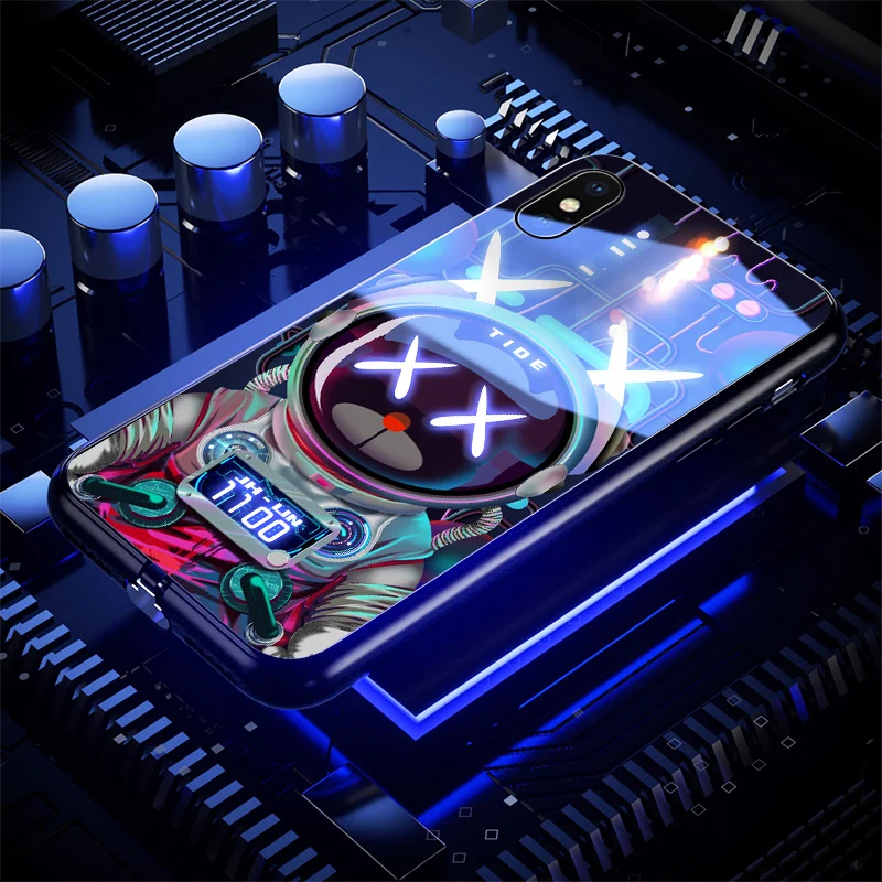 
fashion brand led light wholesale custom waterproof cell mobile phone bag cover for iphone 7 8 xs 12 11 pro max case 