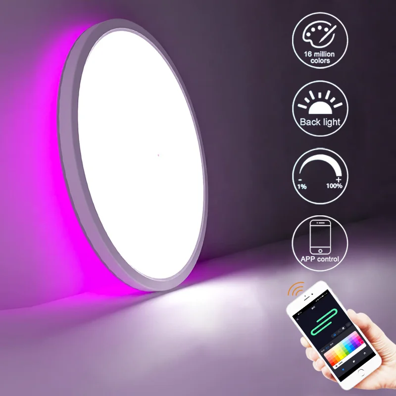 Alexa Google Tuya Wifi RGBW dream full color running chasing effect smart led ceiling light for bedroom