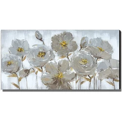 Handmade White Flower Oil Painting Adorns Bedroom Wall Painting Art Picture Abstract Oil Painting