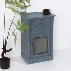 Retro Furniture Multi-Functional Storage Nightstand With 2 Drawers Sideboard Cabinet