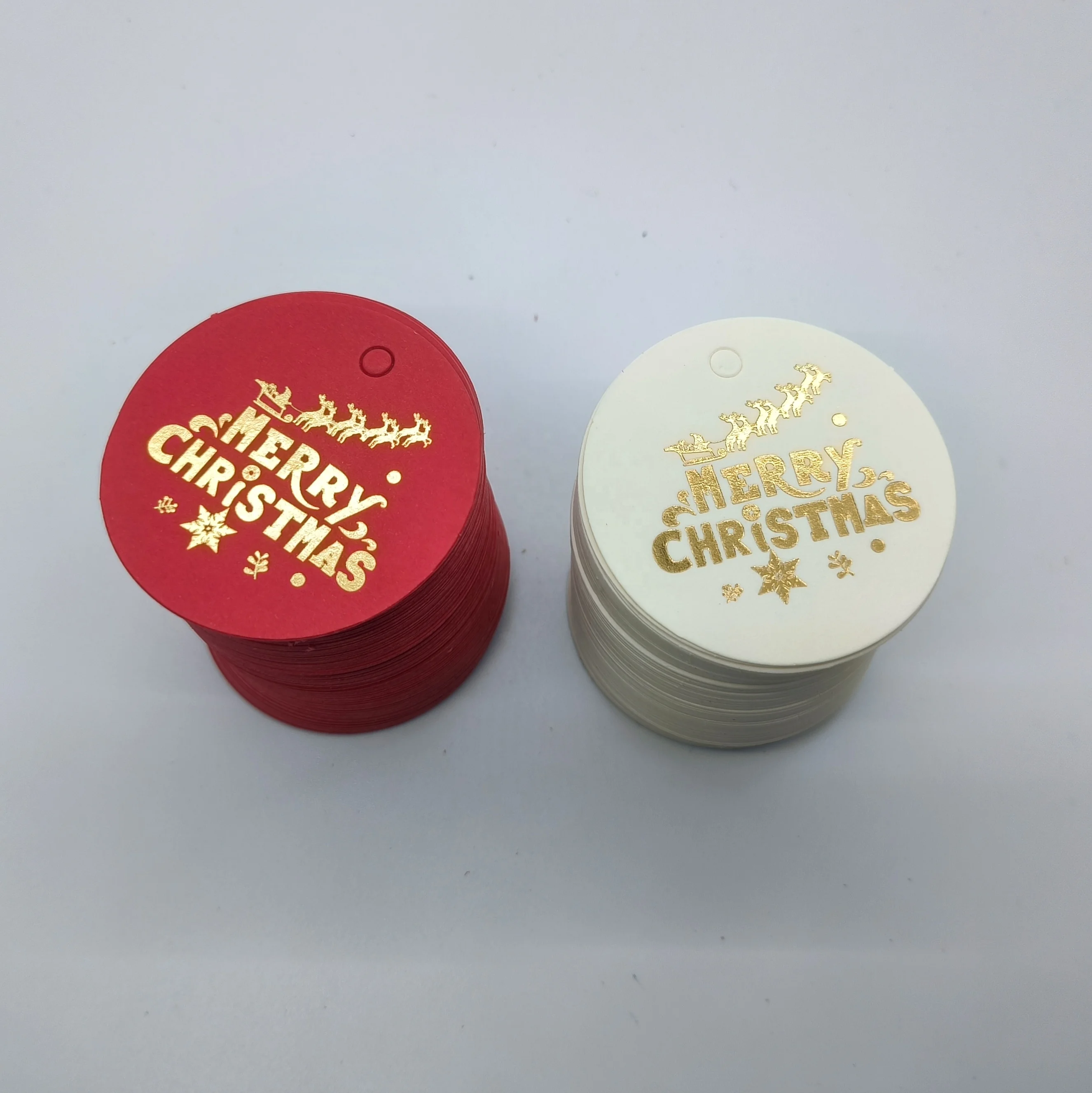 Custom Red and White Hanging Tags Christmas Gift Tags  for DIY Holiday Present Wrap and Price Label