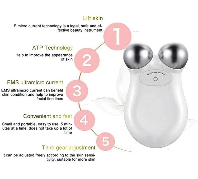 portable EMS 3D  Lifting Tighten Wrinkle Removal Face Massager, Electric Micro-current Vibration Y Shape Toning Device