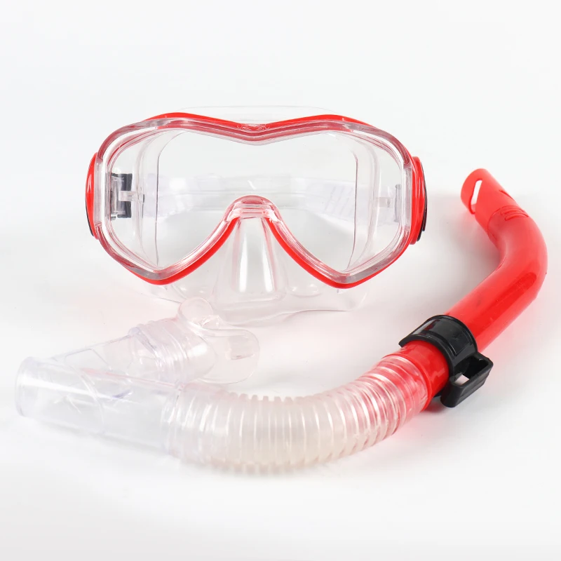 2022 Professional diving equipment snorkel set silicone strap pc lens diving mask with pvc snorkel tube