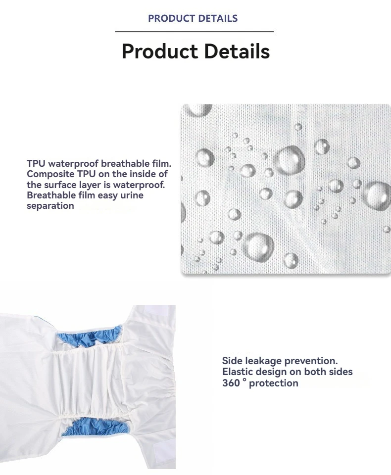 2Pcs Adult Diaper Diaper For The Elderly Incontinence Washable Underwear Leak Proof Reusable Adult Diaper For 35-90Kgs People