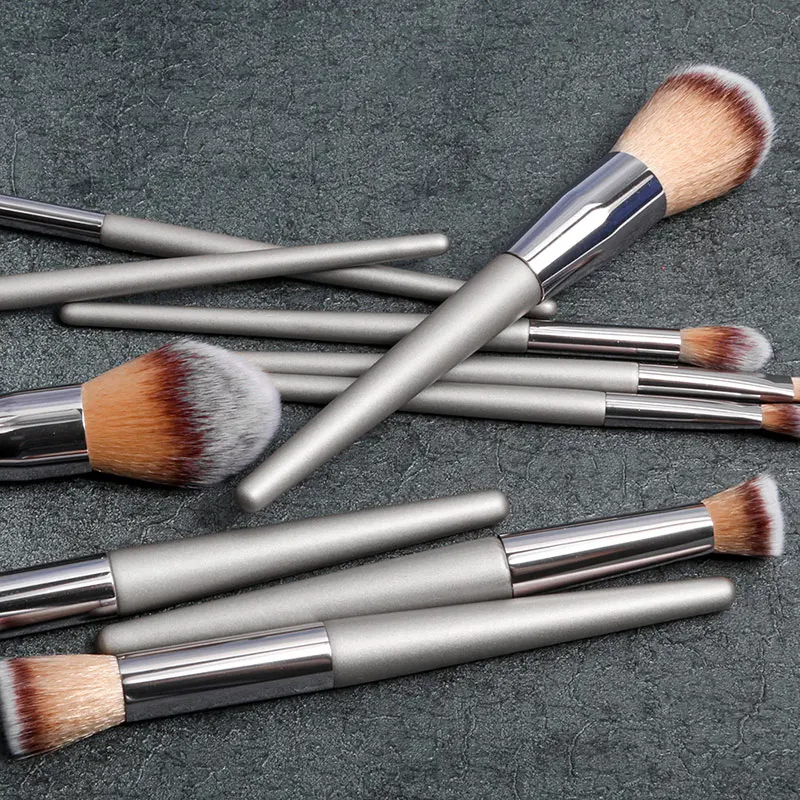 Factory Price Newest Broom Tufting Cosmetic Machine Liner Brush Makeup 10 In1 Wooden Makeup Brush