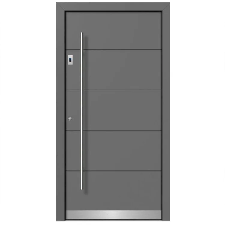 European Style Entrance Security Door with Glass Side Panels for House Exterior High-Quality Fiberglass Entry Door with Elegant