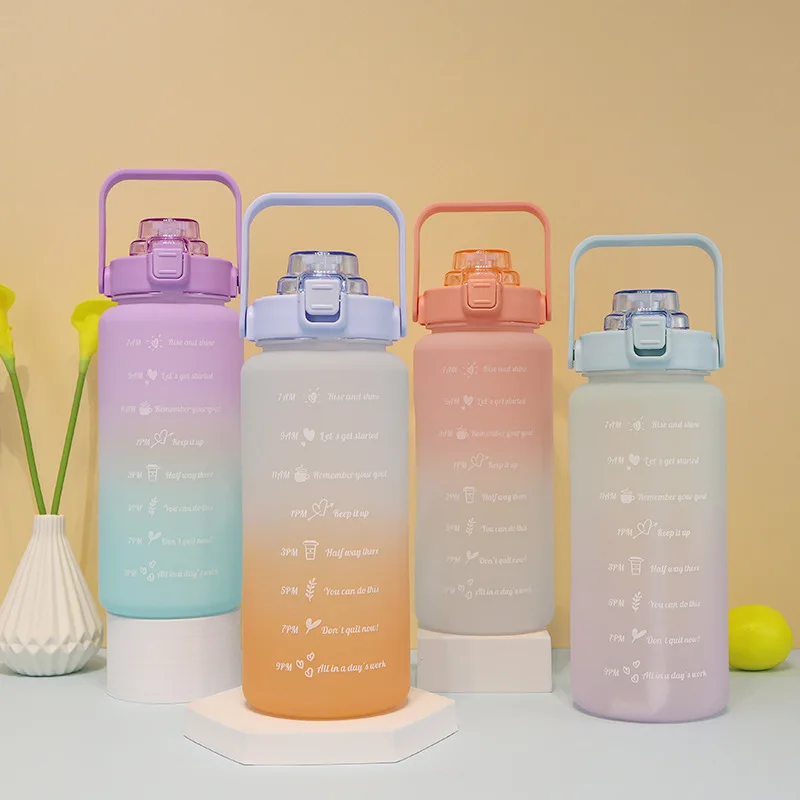 Time-limited Discount Drinking Sport Water Bottle 2L 64Oz Plastic Motivational Water Bottles With Time Marker