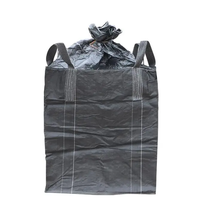Black fibc bags 1ton 1.5ton 2tons polypropylene woven FIBC bulk sacos big jumbo bag
