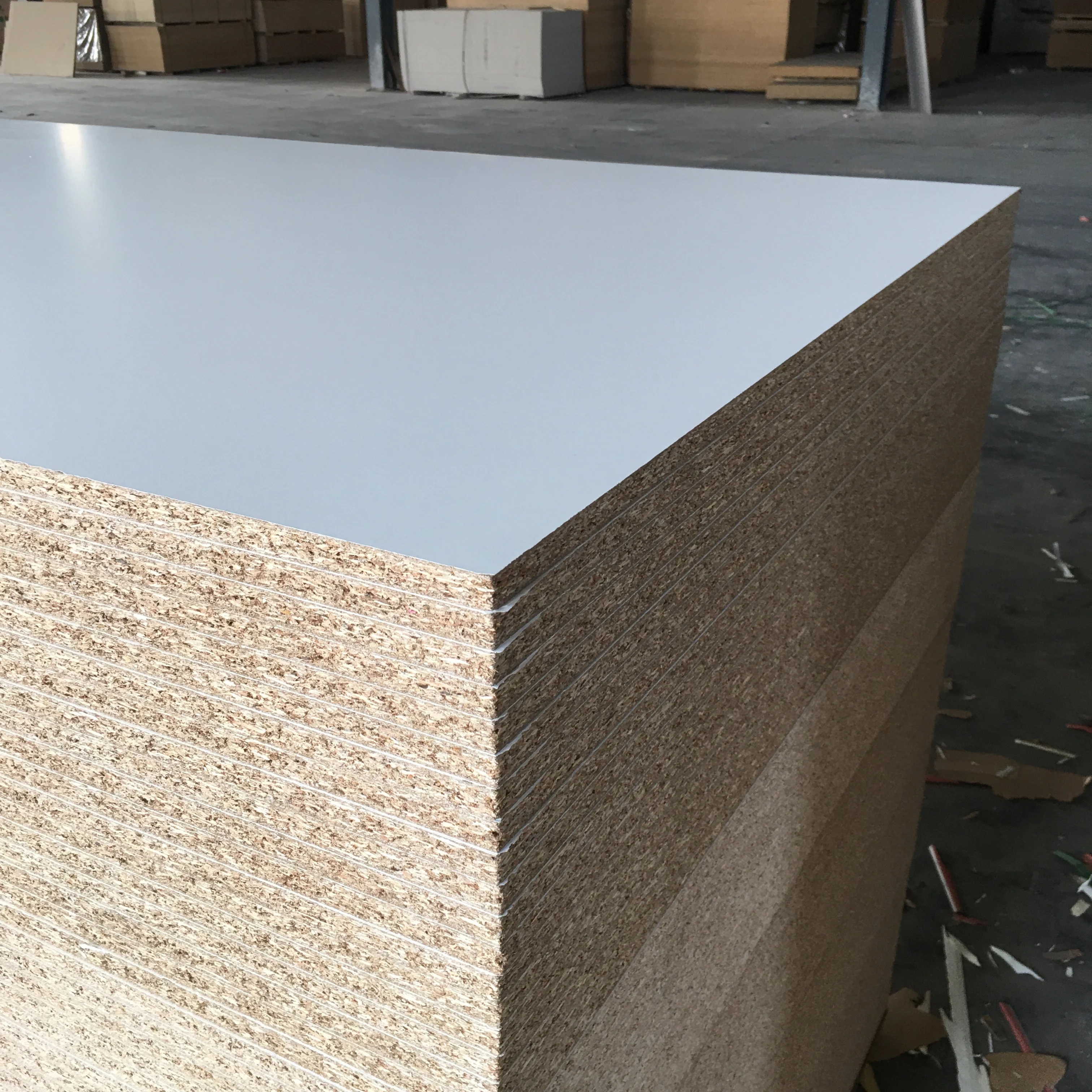 white glossy melamine laminated chipboard particle board 16mm 17mm