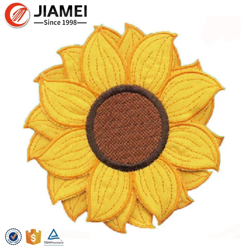 Custom Sunflower Applique Embroidery for Children Garments