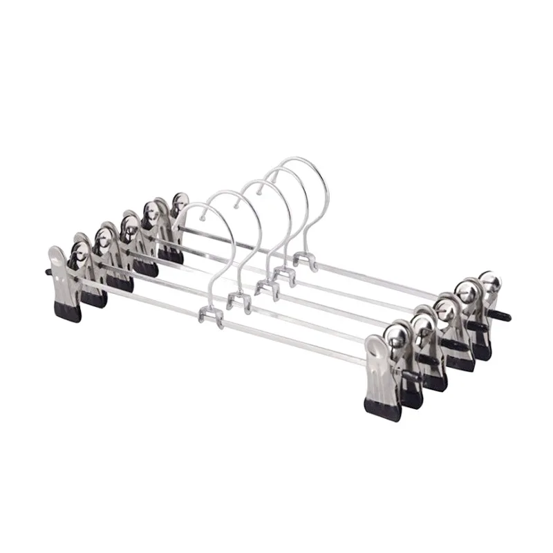 Premium Household Clothes Hanger Metal Galvanized Clothes Trousers Hanger with Clips