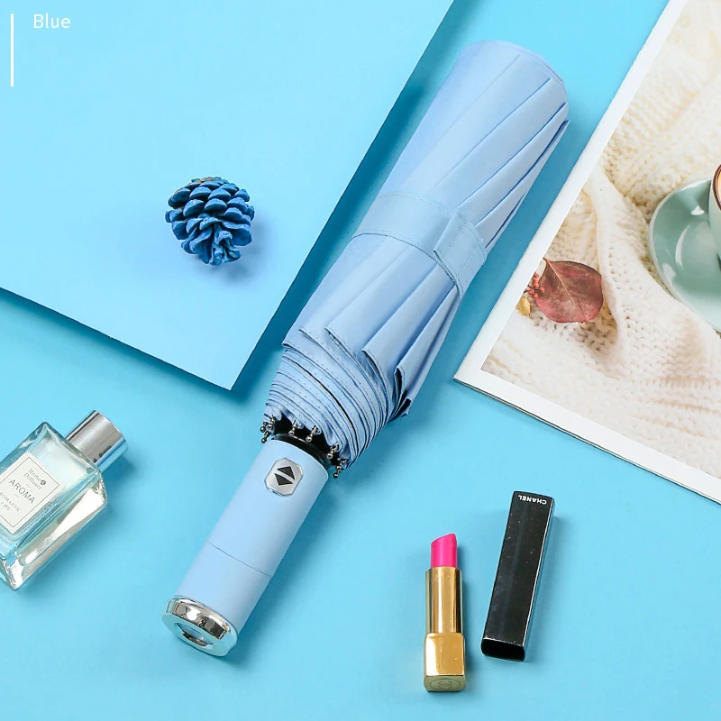 High Class Wholesale Windproof Folding Automatic Open Close Luxury Led auto Umbrella