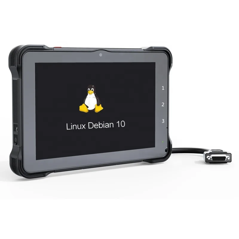 Waterproof IP67 10 inch Vehicle Rugged Tablet PC with Linux Debian 10 System Touchscreen Supporting Rain Mode