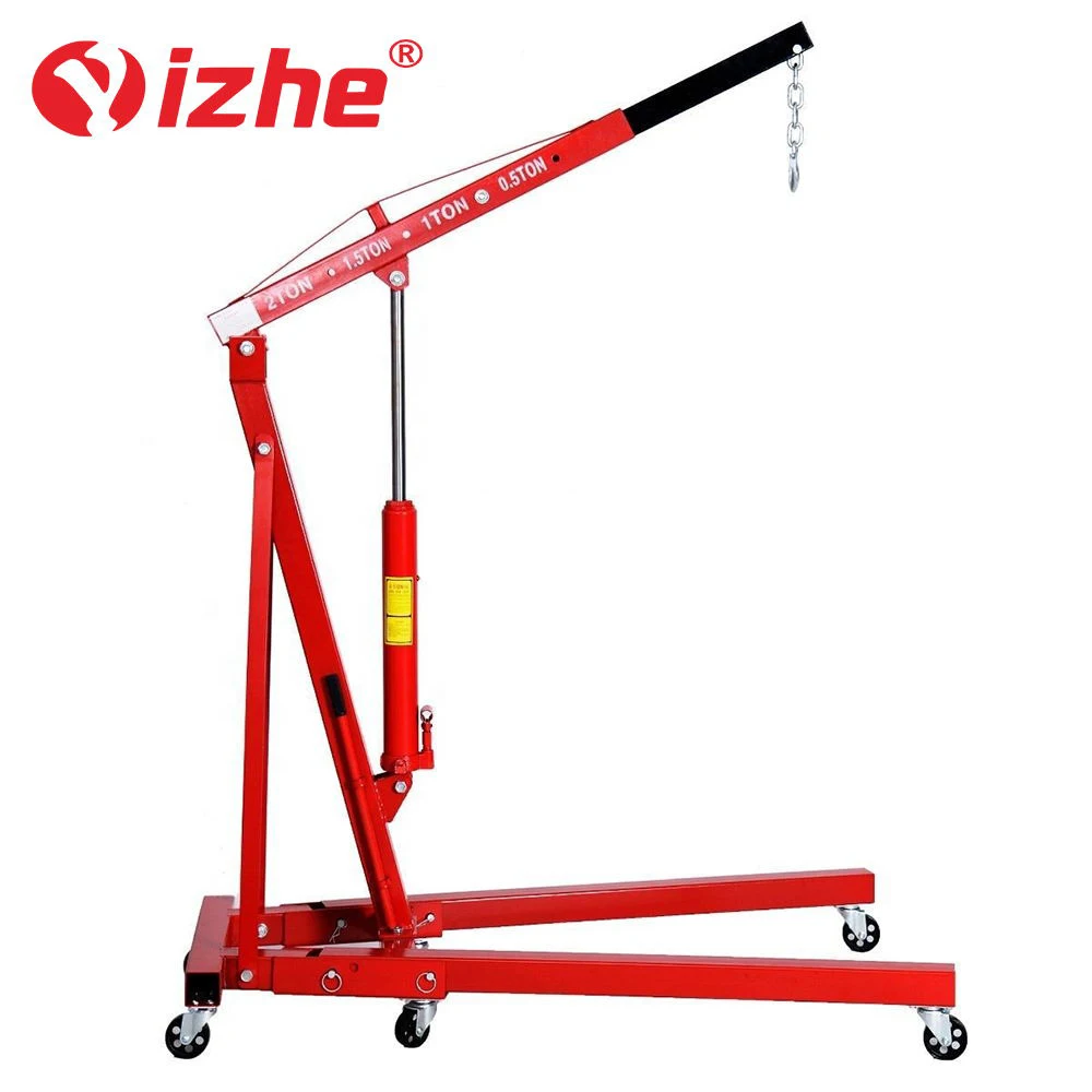 hydraulic mobile portable folding jack car engine crane manual pickup hydraulic crane 3T unfolded