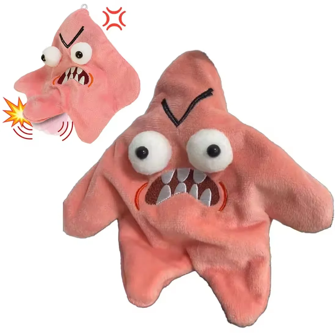 Creative Angry Starfish Plush Keychain Toy Funny Electric Moving Doll Popular Interactive Stress Relieving Gift