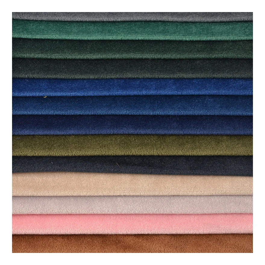 Popular Dark Blue Navy Brown Soft 100% Polyester Upholstery Plush Velvet Fabric