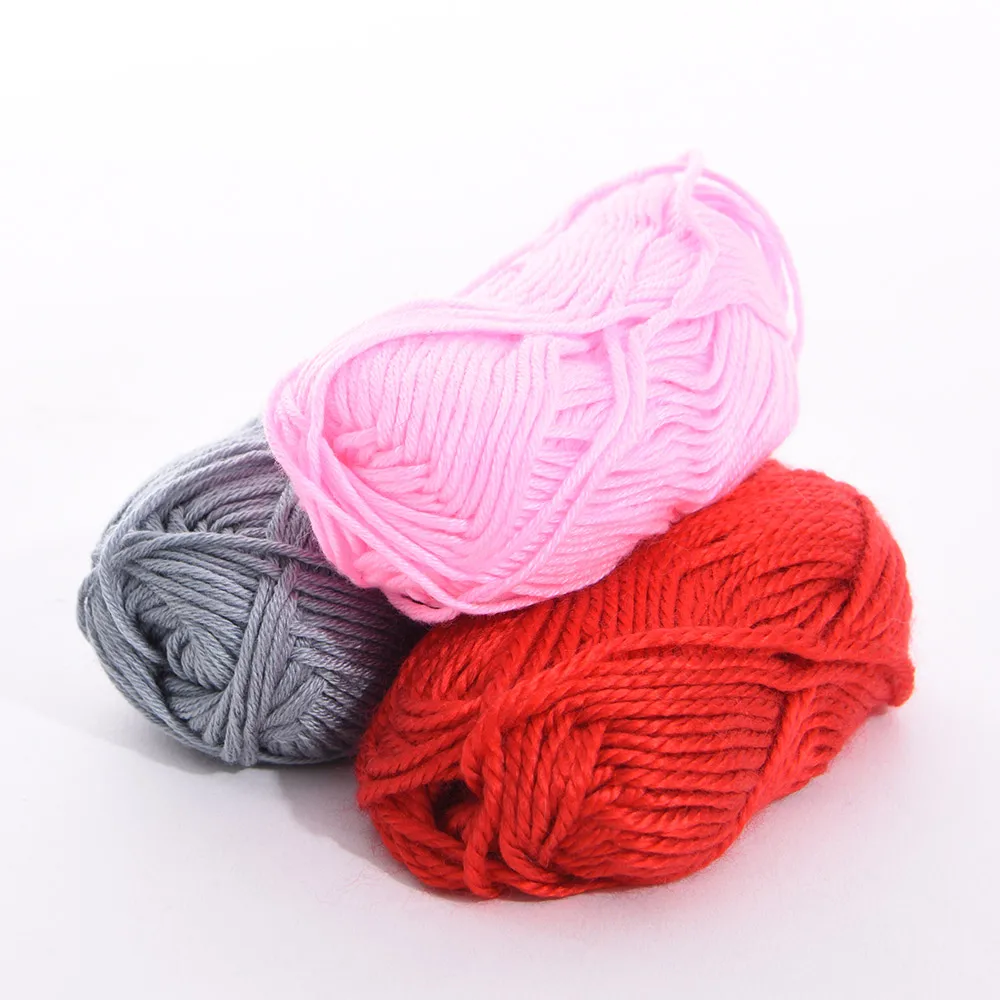 Solid Color Acrylic Knitting Milk Cotton Yarn