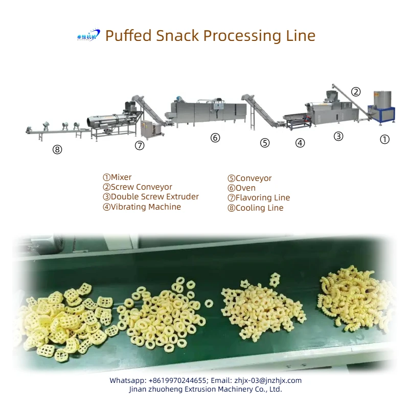 120~150kg/h Hot popular Chinese snack extruder snack food machinery extruder food extruder snack food machine