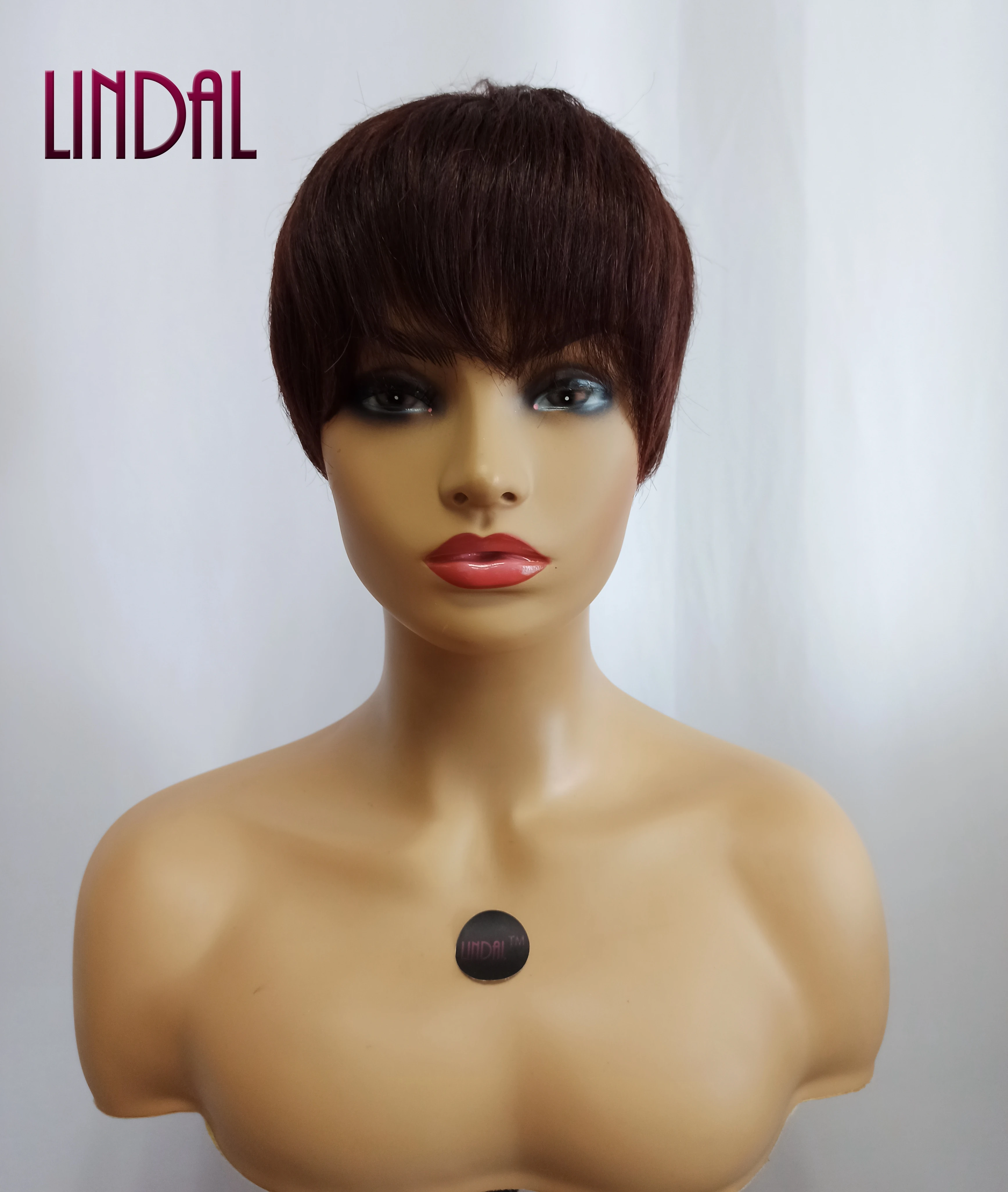 Glueless Wear and Go 99J Burgundy Pixie Cut Human Hair Wigs for Women None Lace Front Wig Wine Red Short Pixie Cut Layered Wigs