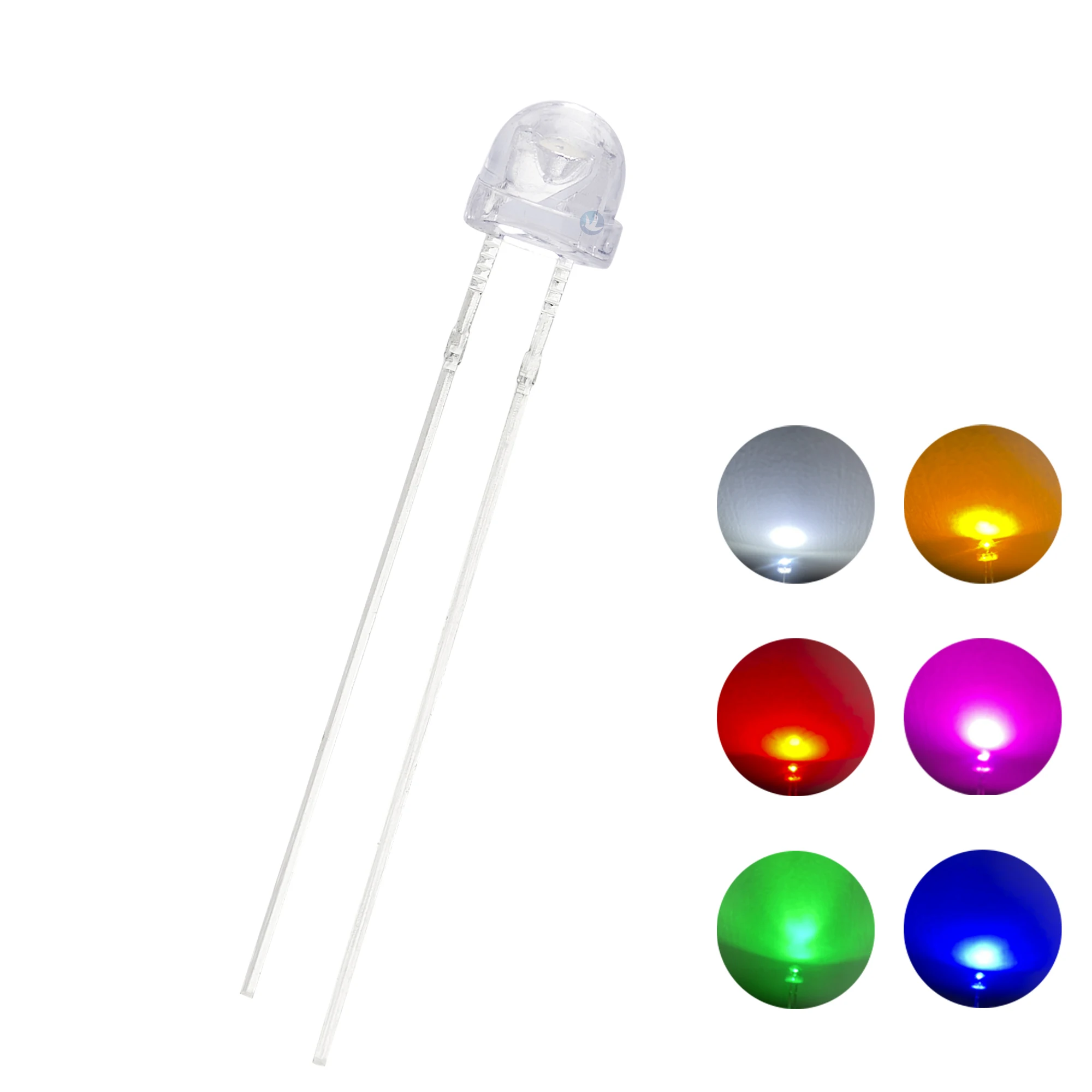VanFun Factory 8mm 5mm RGB LED Diode Lamp Bulb Round Shape With 2 Pin 3V Input Voltage