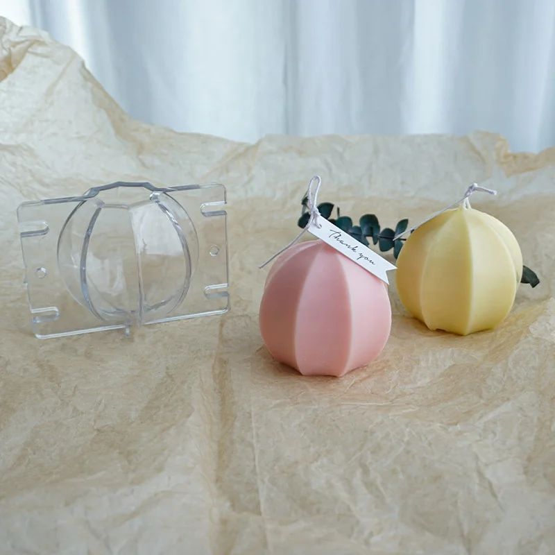 DM531 Round Ball Cactus Acrylic Candle Mold Octagonal Spherical Plastic Wax Mould For Home Decoration
