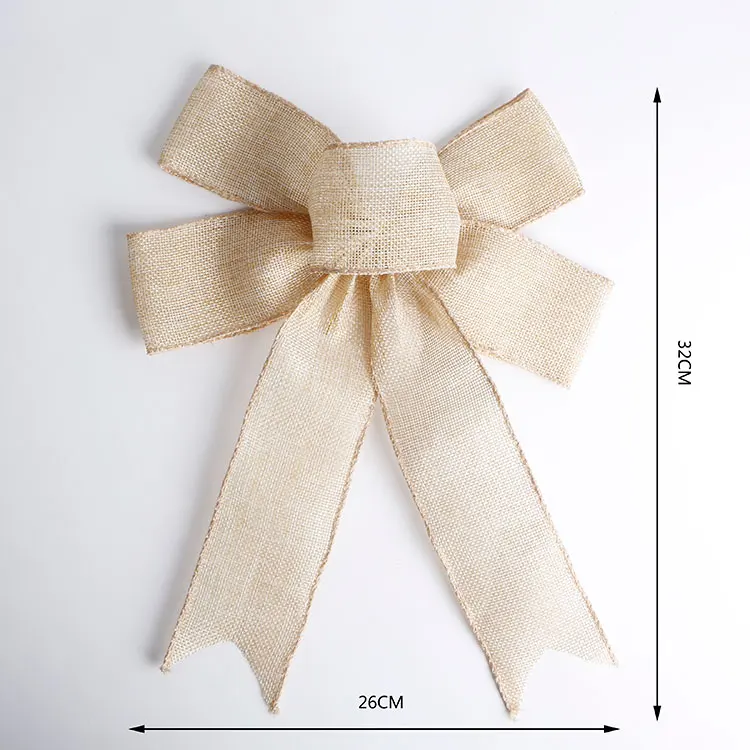 MSD Factory Wholesale Wired Jute Burlap Ribbon Bow Holiday Bow Christmas Bow For Decoration