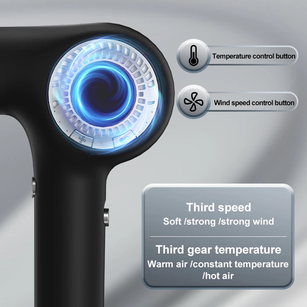 New Custom Cool and Hot Air Noise Reduction Blower Lightweight Portable Bldc Brushless High Speed Hair Dryer Professional Salon