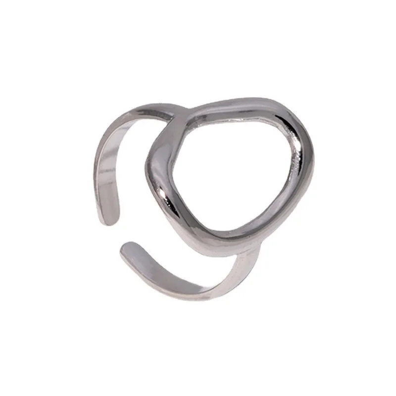 Irregular Circle Geometric 18k Gold Ring for Women Silver Stainless steel Fashion Jewelry Rings