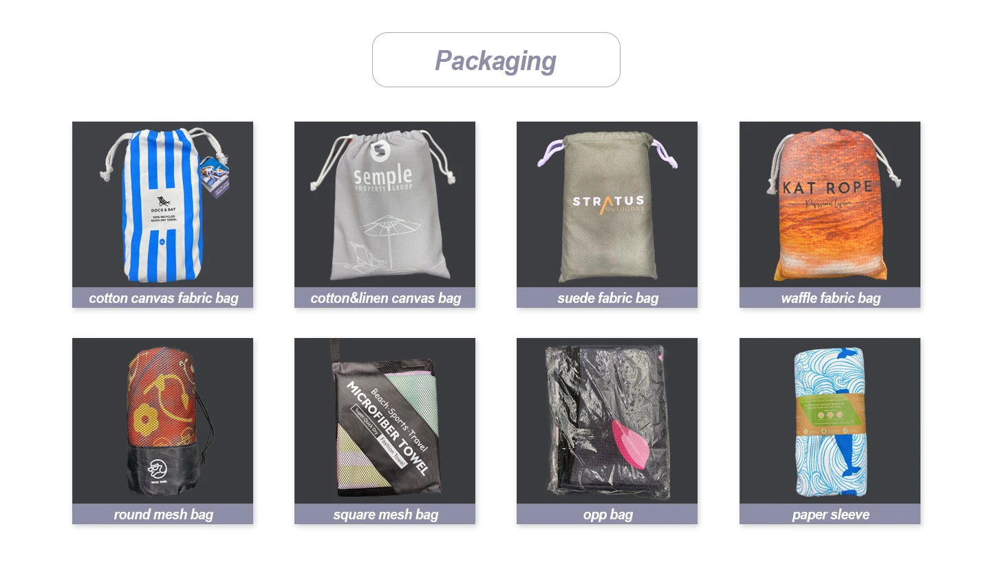 Customizable 100% recycled digital printing microfiber suede summer beach towel with travel bag