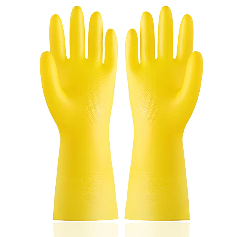 Factory wholesale household kitchen rubber gloves durable pvc waterproof cleaning gloves